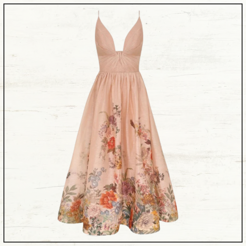 PAVILION V NECK MIDI DRESS
