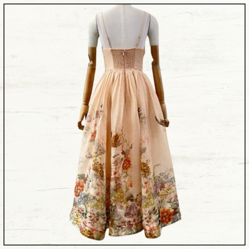 PAVILION V NECK MIDI DRESS