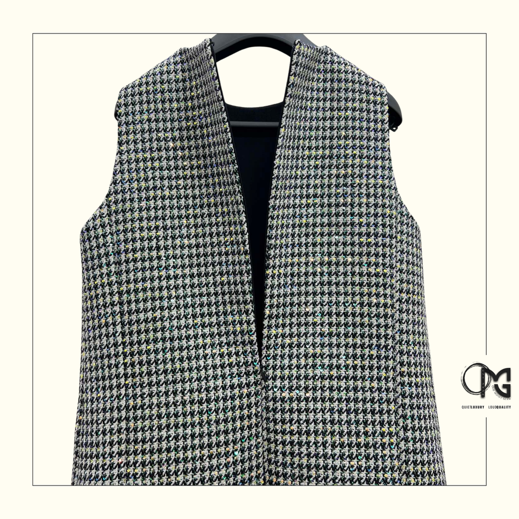 VIRGIN WOOL & COTTON BLEND STRAIGHT DRESS