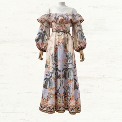 WYLIE OFF SHOULDER MIDI DRESS