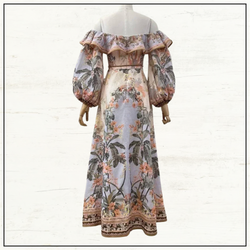 WYLIE OFF SHOULDER MIDI DRESS