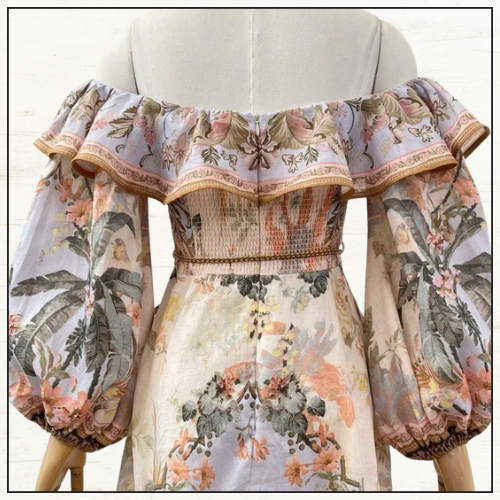 WYLIE OFF SHOULDER MIDI DRESS