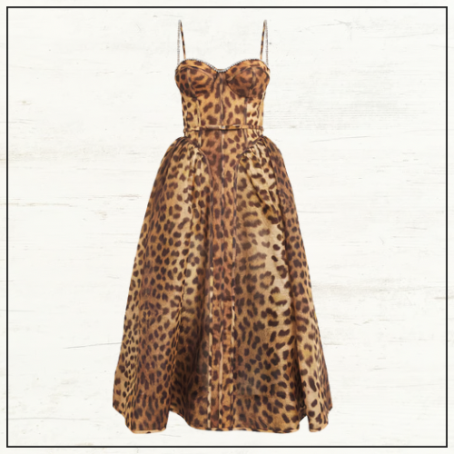 CRUSH LEOPARD PRINT MIDI DRESS