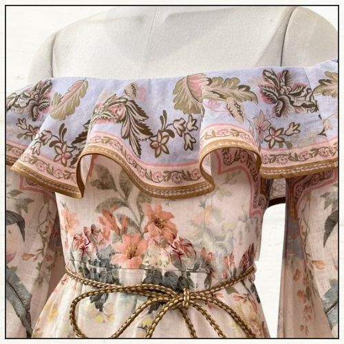 WYLIE OFF SHOULDER MIDI DRESS