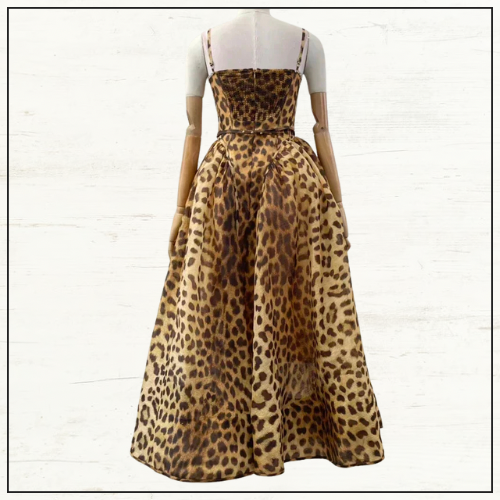 CRUSH LEOPARD PRINT MIDI DRESS
