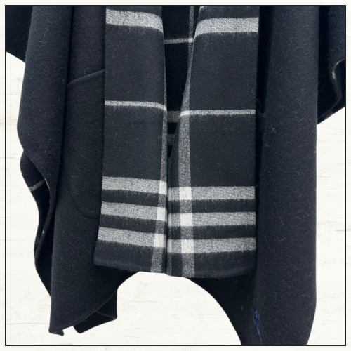 REVERSIBLE CHECK CASHMERE CAPE
