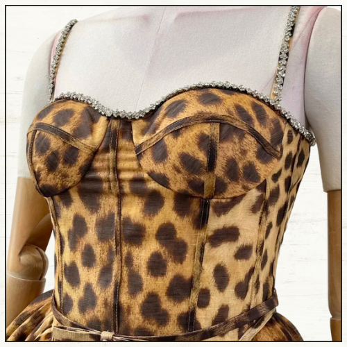 CRUSH LEOPARD PRINT MIDI DRESS