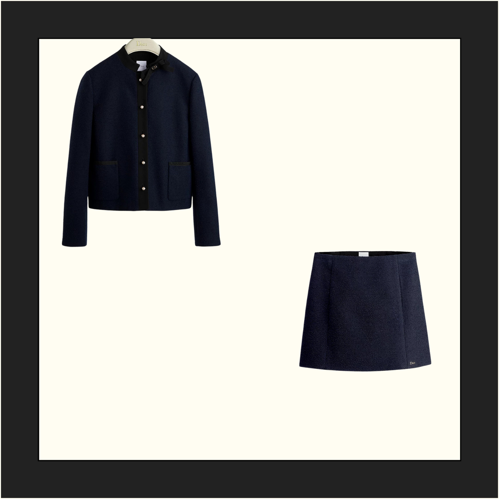 VIRGIN WOOL CROPPED JACKET & MINI SKIRT