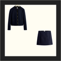 VIRGIN WOOL CROPPED JACKET & MINI SKIRT