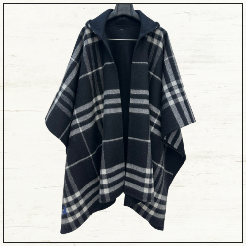 REVERSIBLE CHECK CASHMERE CAPE
