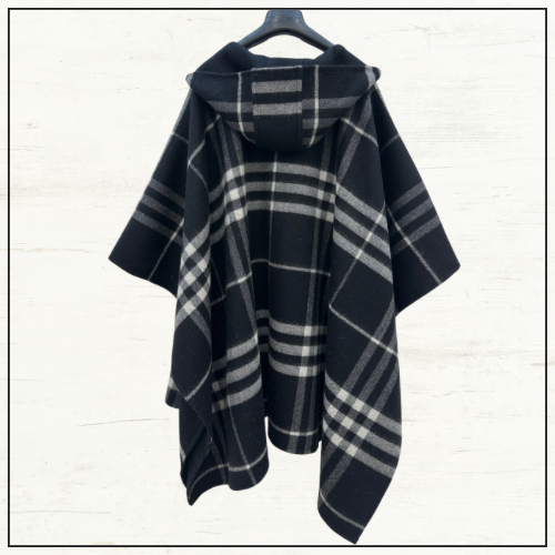 REVERSIBLE CHECK CASHMERE CAPE