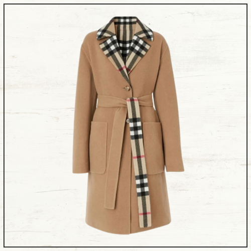 REVERSIBLE CHECK WOOL COAT