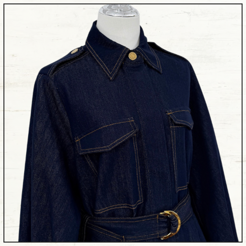 DENIM CARGO MIDI DRESS