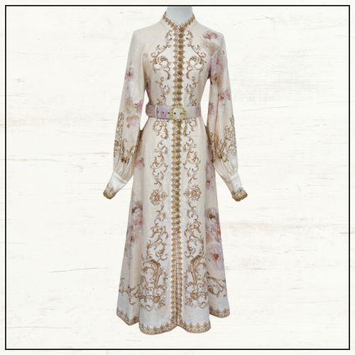 HYPNOTIC BUTTONED MIDI DRESS