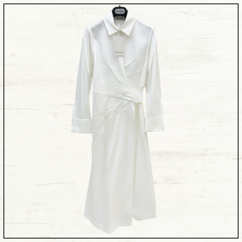 COTTON POPLIN MIDI WRAP SHIRT DRESS