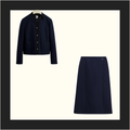 VIRGIN WOOL CROPPED JACKET & PENCIL SKIRT