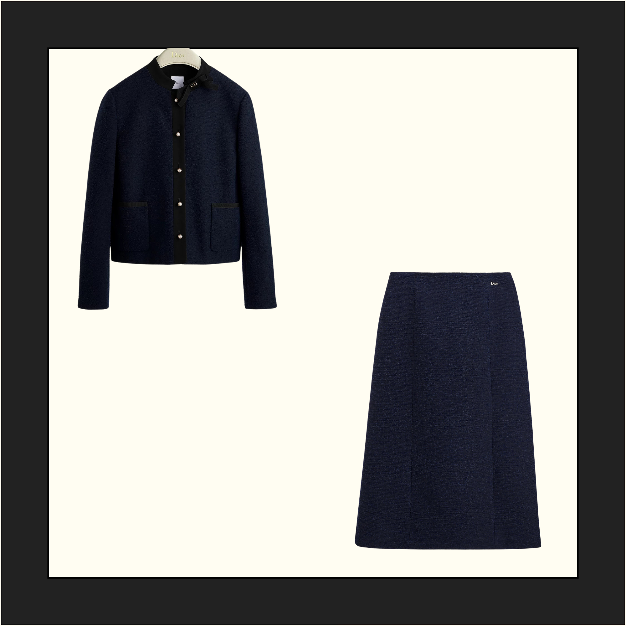 VIRGIN WOOL CROPPED JACKET & PENCIL SKIRT