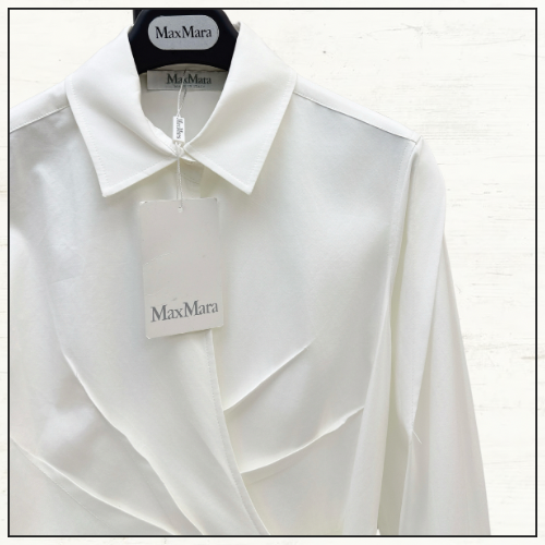 COTTON POPLIN MIDI WRAP SHIRT DRESS