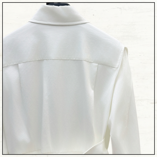 COTTON POPLIN MIDI WRAP SHIRT DRESS