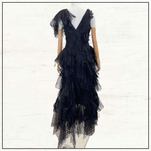 RHYTHMIC TIERED LINEN & SILK GOWN