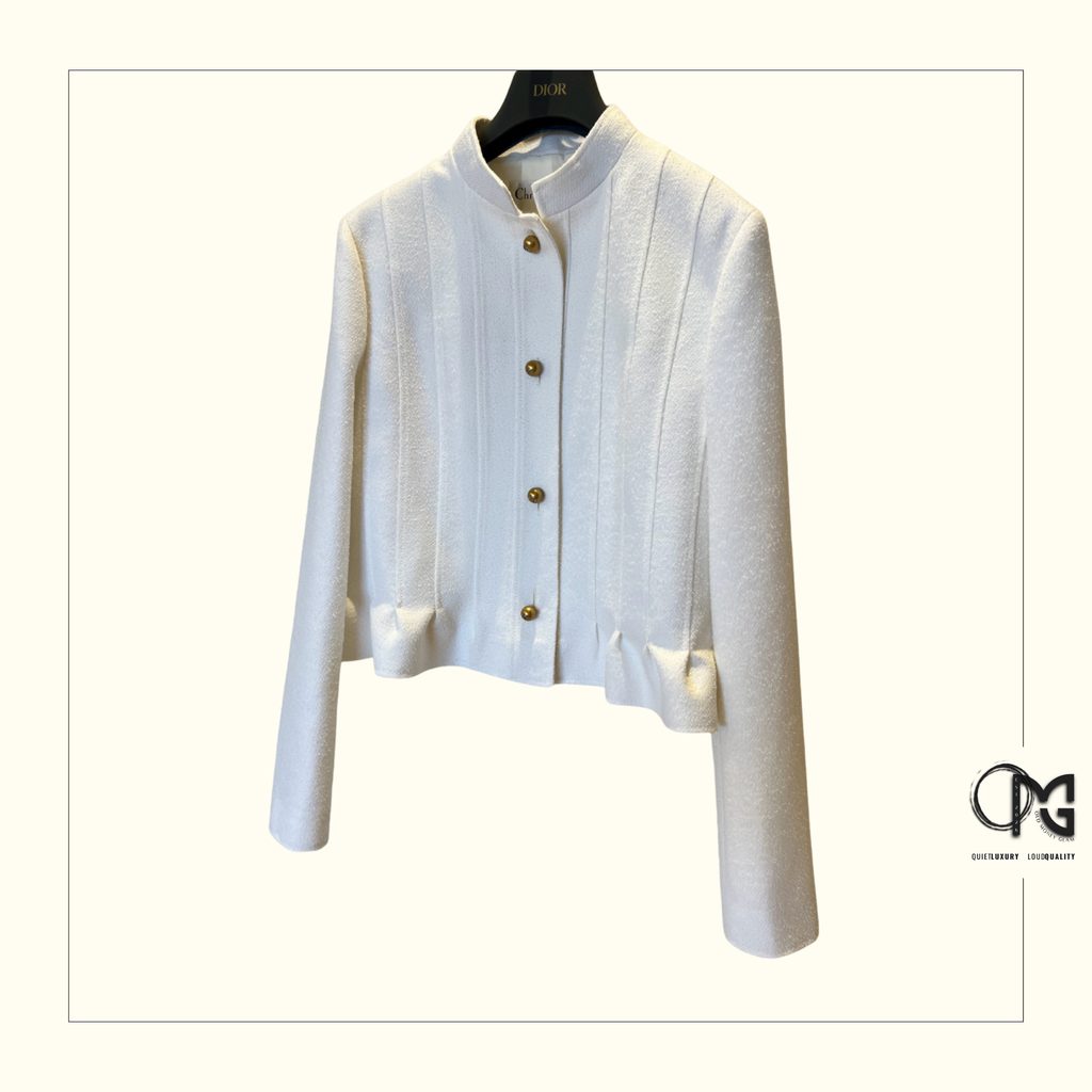 WOOL COTTON BLEND PEPLUM JACKET