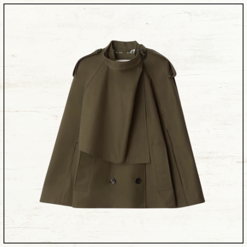 DOUBLE BREASTED COTTON CAPE