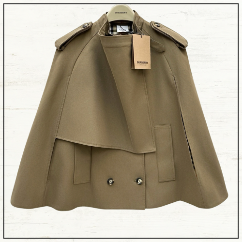 DOUBLE BREASTED COTTON CAPE