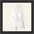 TIE FRONT SLEEVELESS SILK SATIN TOP