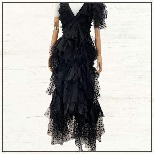 RHYTHMIC TIERED LINEN & SILK GOWN