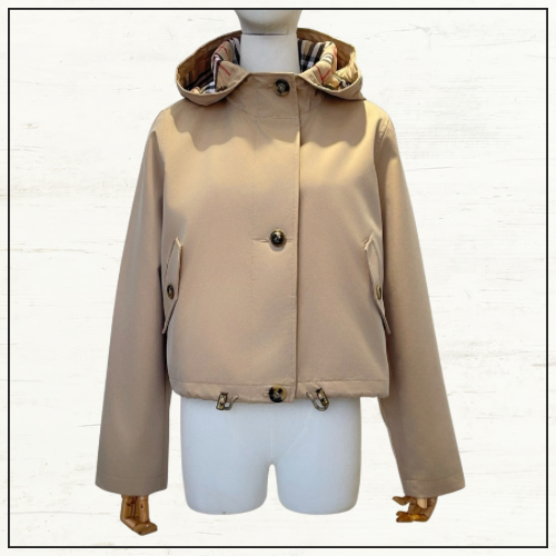 SHORT GABARDINE PARKA JACKET