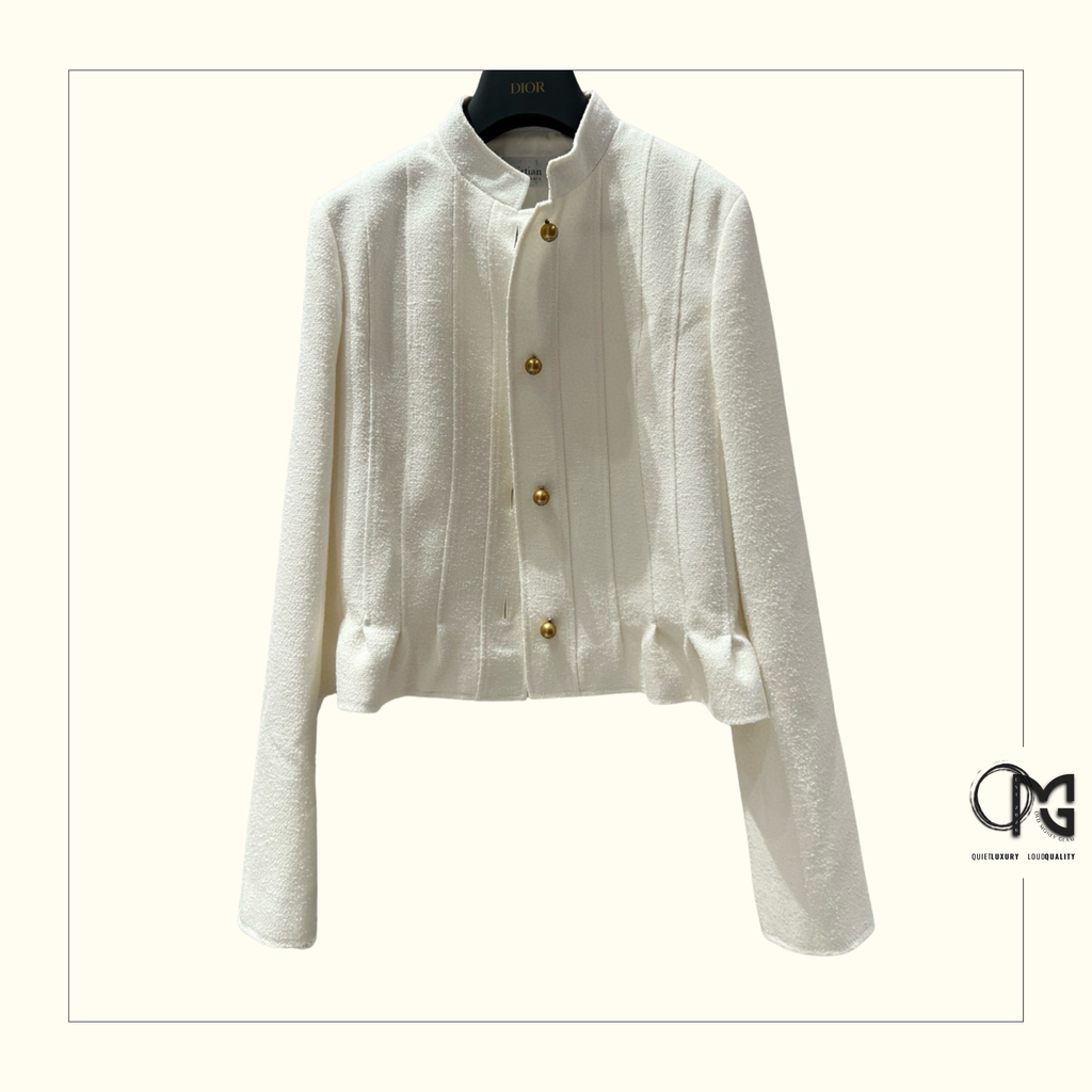 WOOL COTTON BLEND PEPLUM JACKET