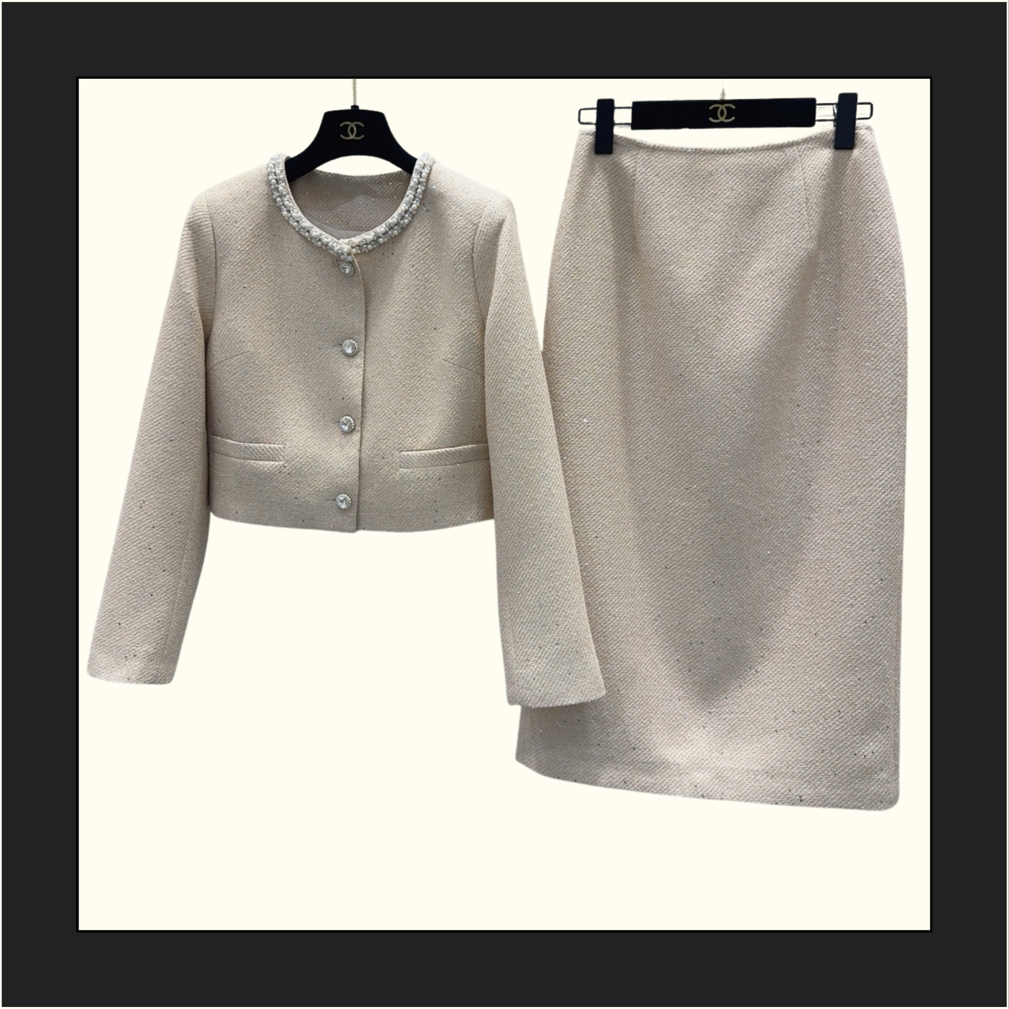 TWEED JACKET & PENCIL SKIRT