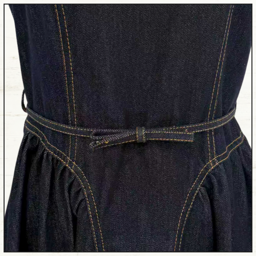 DENIM PANELLED MIDI DRESS