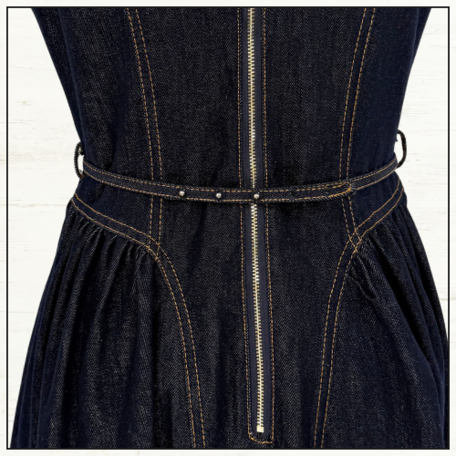 DENIM PANELLED MIDI DRESS