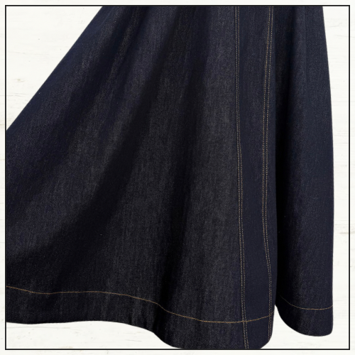 DENIM PANELLED MIDI DRESS