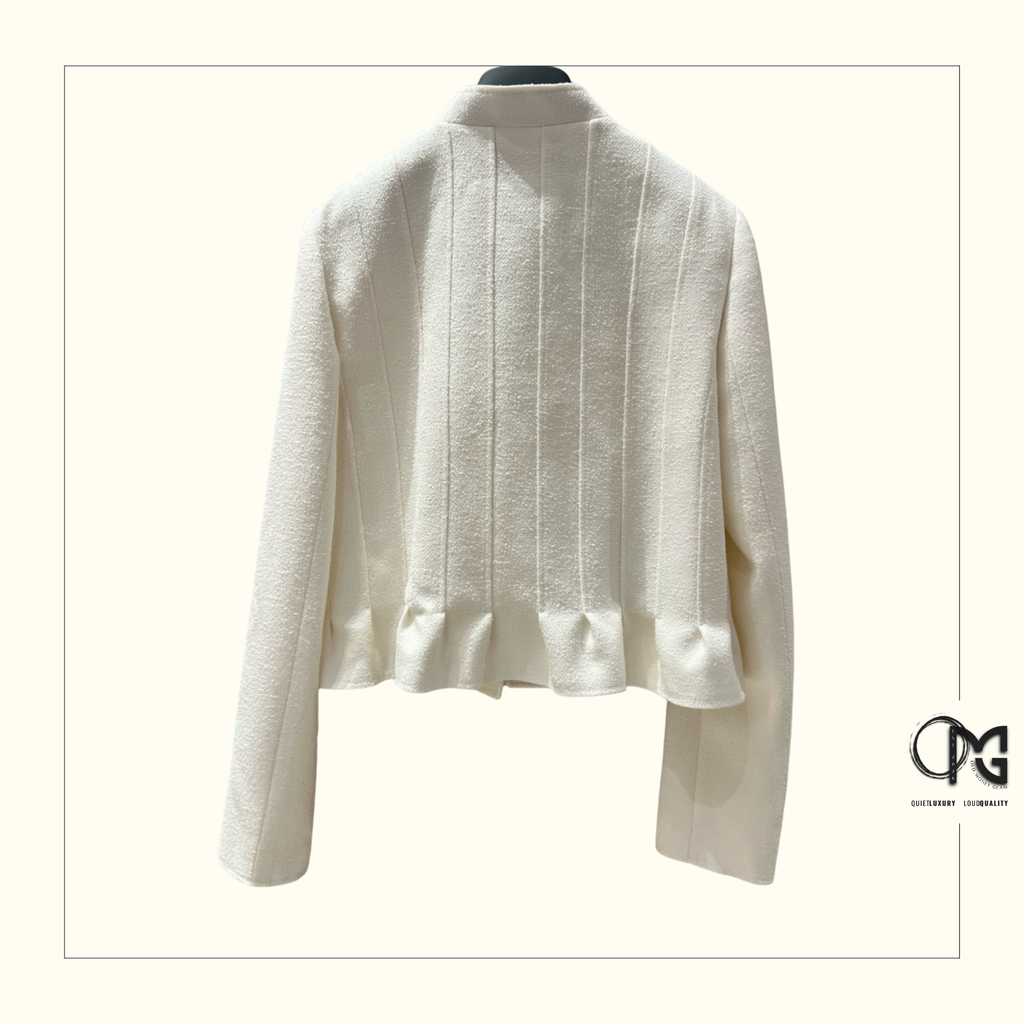 WOOL COTTON BLEND PEPLUM JACKET
