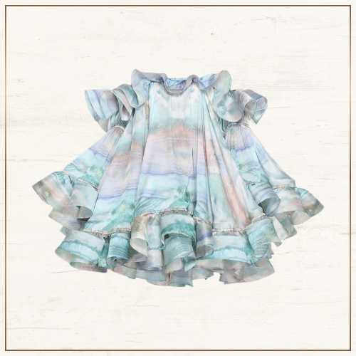 ILLUMINATE FLOUNCE SILK MINI DRESS