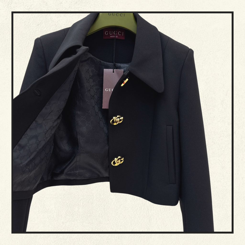 DOUBLE GG CREPE WOOL JACKET & MINI SKIRT
