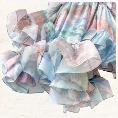 ILLUMINATE FLOUNCE SILK MINI DRESS