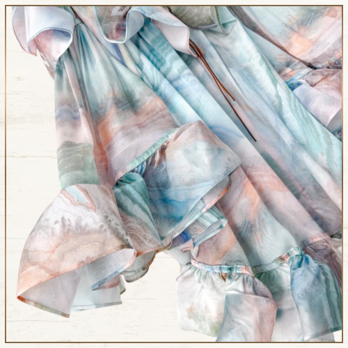 ILLUMINATE FLOUNCE SILK MINI DRESS