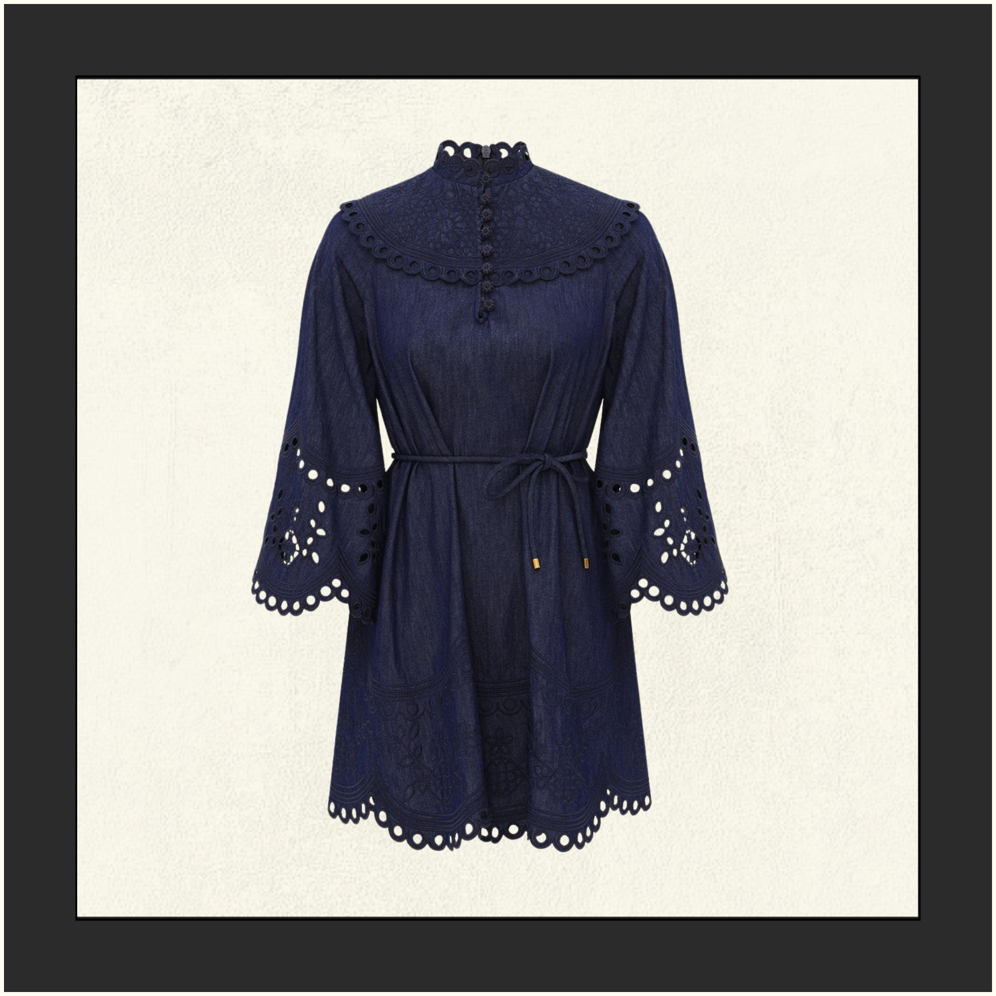 MAHON BRODERIE DENIM MINI