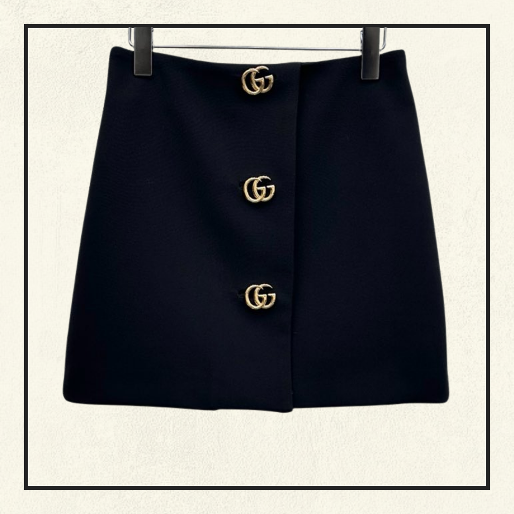 DOUBLE GG CREPE WOOL JACKET & MINI SKIRT