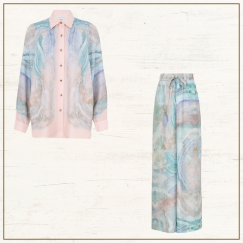 ILLUMINATE SILK SHIRT & WIDE LEG PANTS