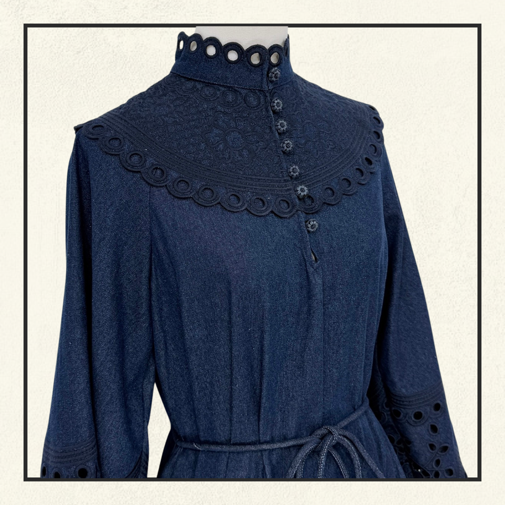 MAHON BRODERIE DENIM MINI