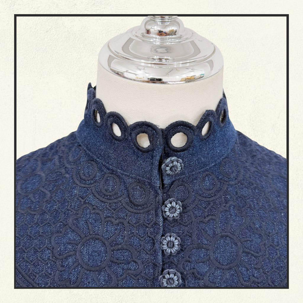 MAHON BRODERIE DENIM MINI