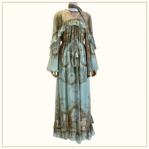 MEMENTO FLUTTER MIDI DRESS