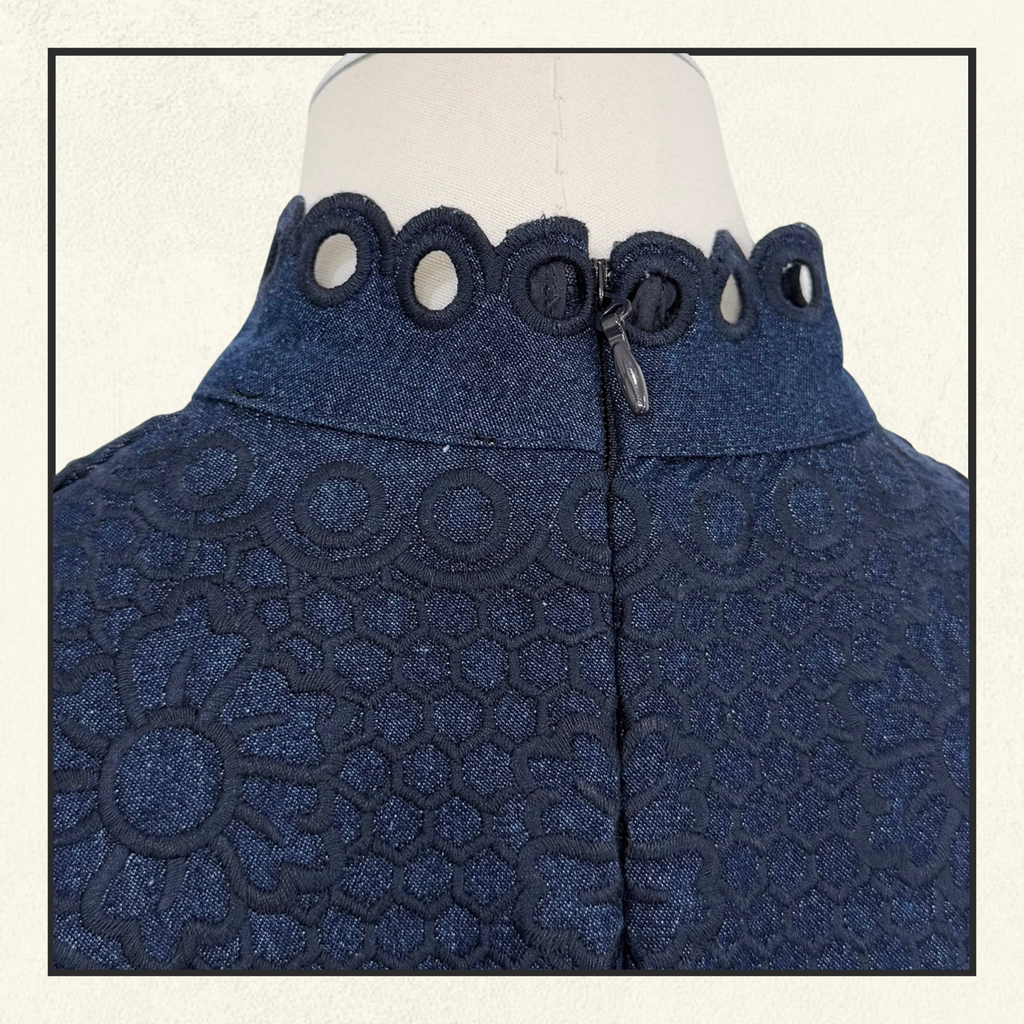 MAHON BRODERIE DENIM MINI