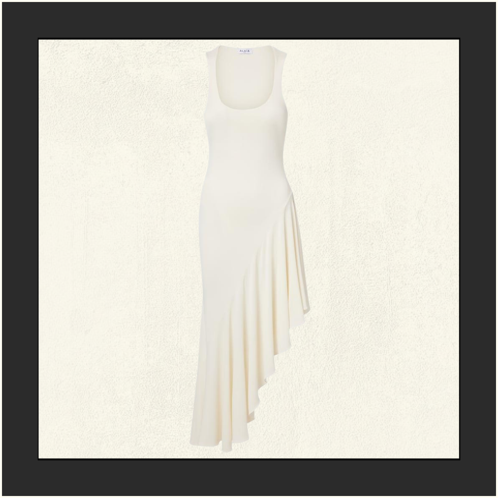 ASYMMETRIC FLUID JERSEY DRESS