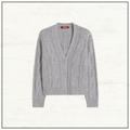 CABLE KNIT WOOL & CASHMERE CARDIGAN