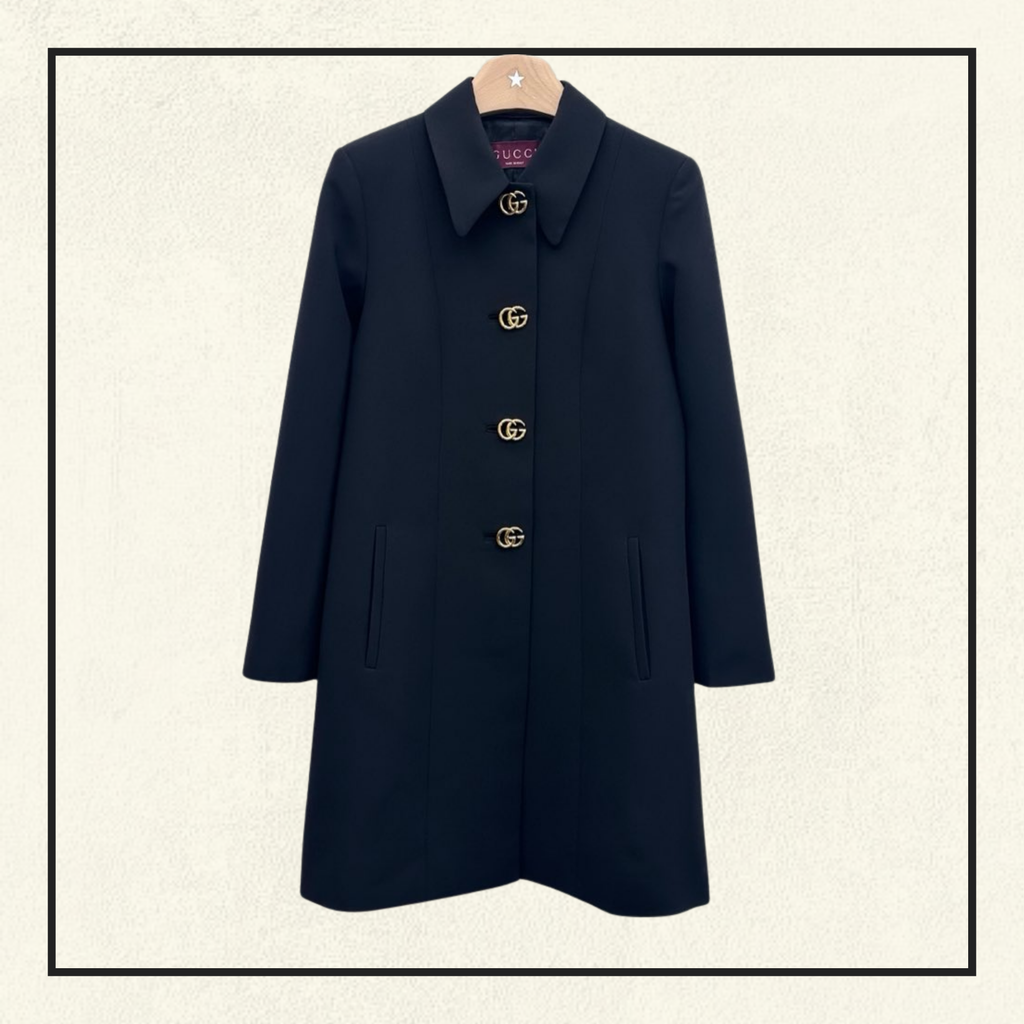 DOUBLE GG BUTTON WOOL COAT